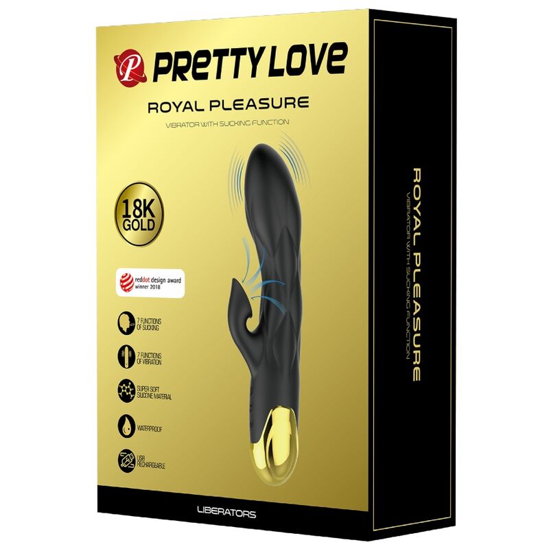 PRETTY LOVE - BLACK RECHARGEABLE GOLD PLATED LUXURY VIBRATOR - Amore24