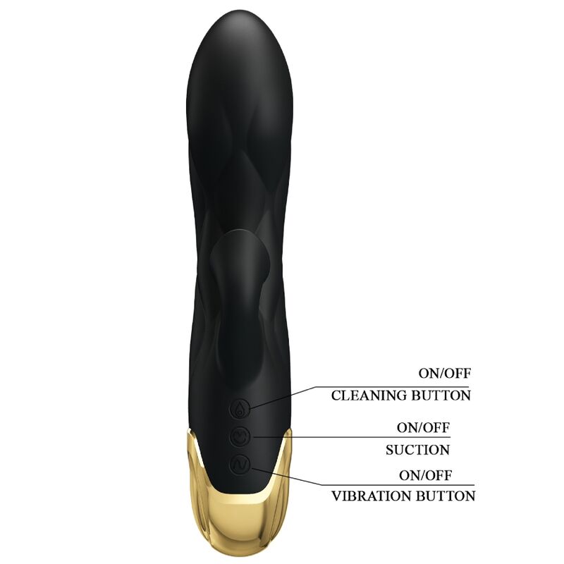 PRETTY LOVE - BLACK RECHARGEABLE GOLD PLATED LUXURY VIBRATOR - Amore24