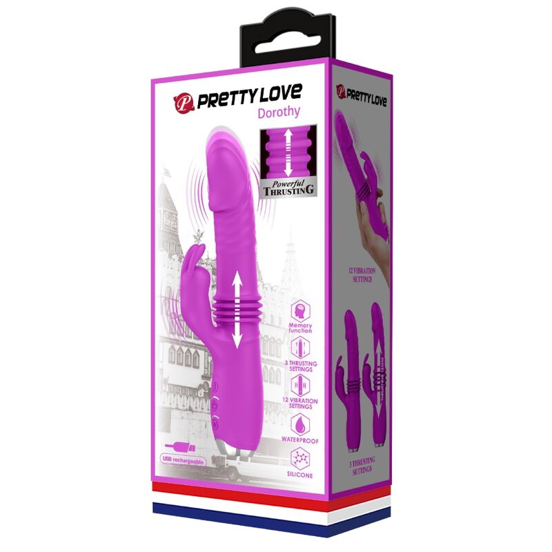 PRETTY LOVE - DOROTHY PURPLE RECHARGEABLE RABBIT VIBRATOR - Amore24