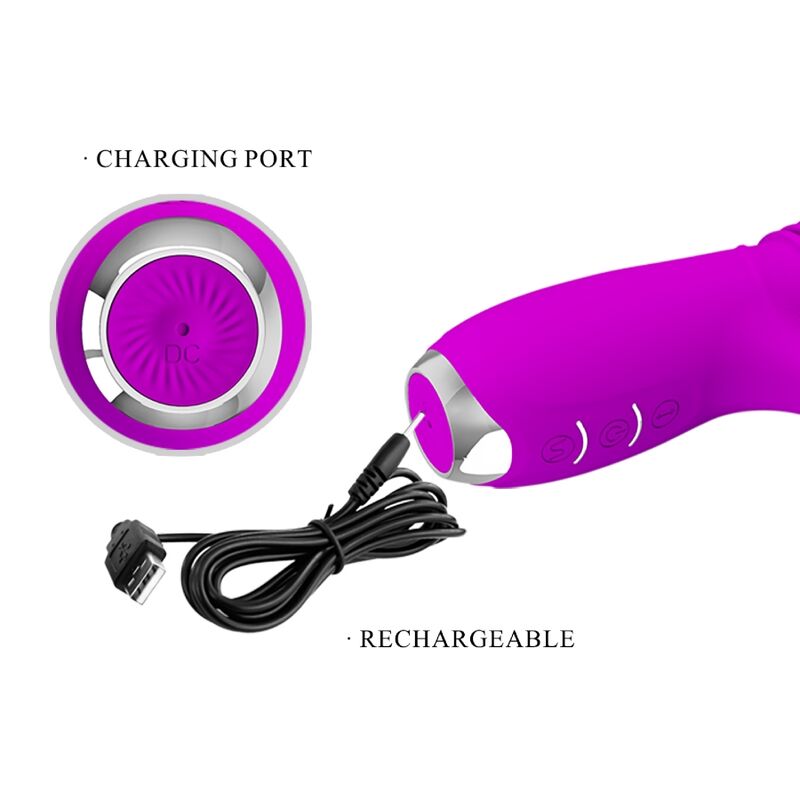 PRETTY LOVE - DOROTHY PURPLE RECHARGEABLE RABBIT VIBRATOR - Amore24