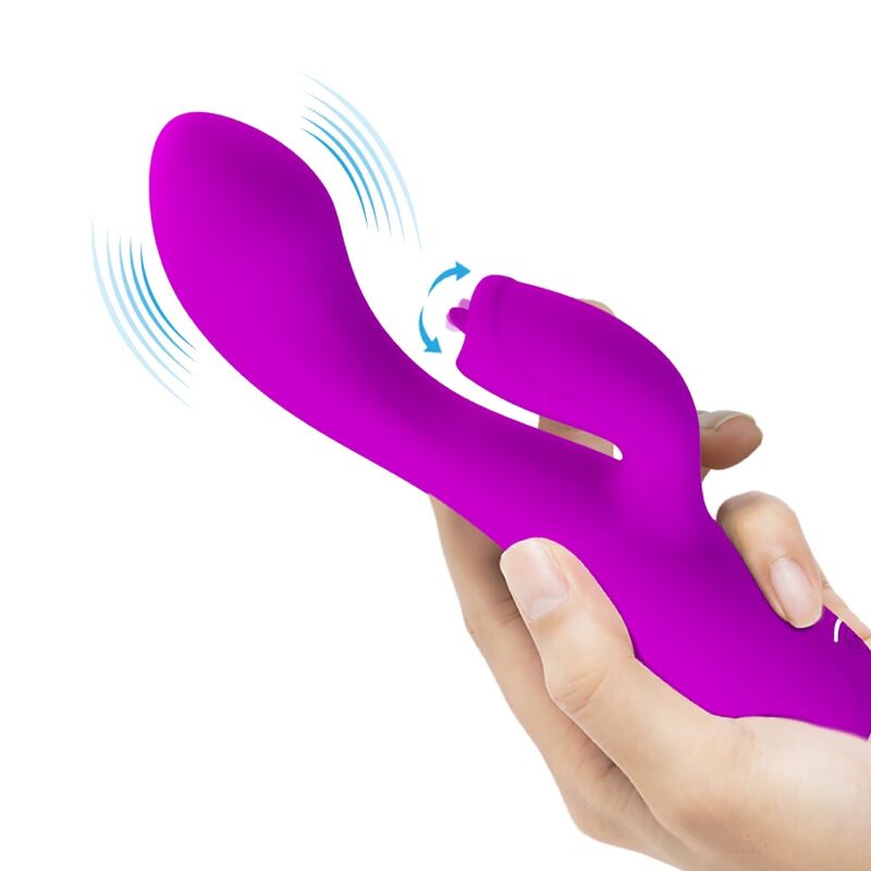 PRETTY LOVE - GLORIA RECHARGEABLE RABBIT VIBRATOR-WATERPROOF PURPLE - Amore24