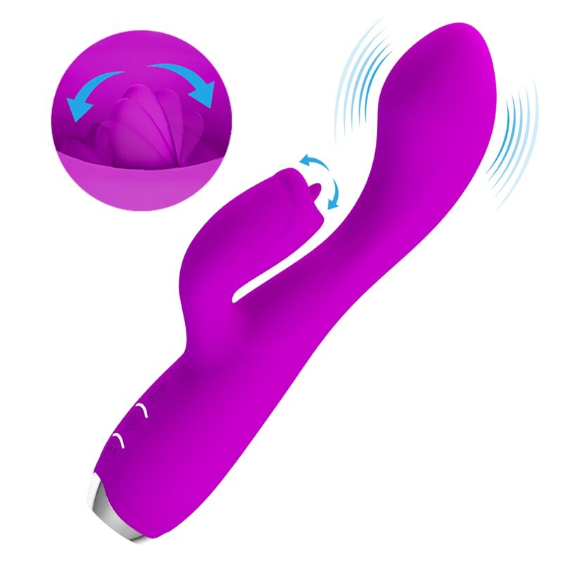 PRETTY LOVE - GLORIA RECHARGEABLE RABBIT VIBRATOR-WATERPROOF PURPLE - Amore24