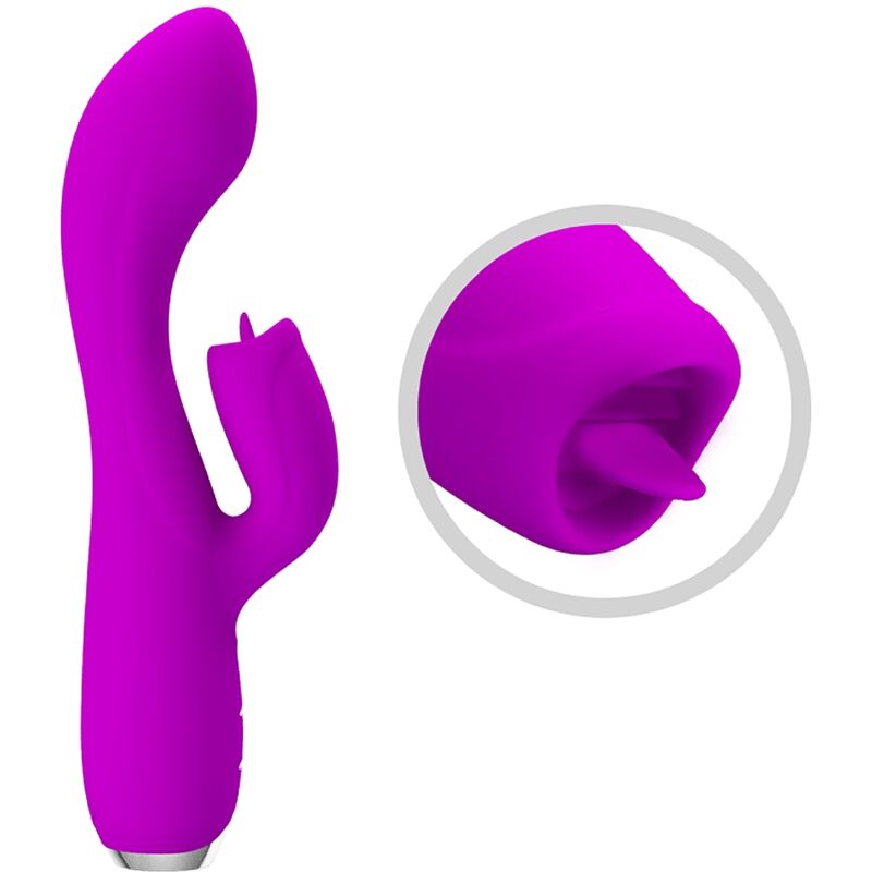 PRETTY LOVE - GLORIA RECHARGEABLE RABBIT VIBRATOR-WATERPROOF PURPLE - Amore24