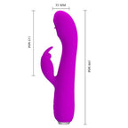 PRETTY LOVE - RACHEL RECHARGEABLE VIBRATOR WITH PURPLE SUCKER - Amore24