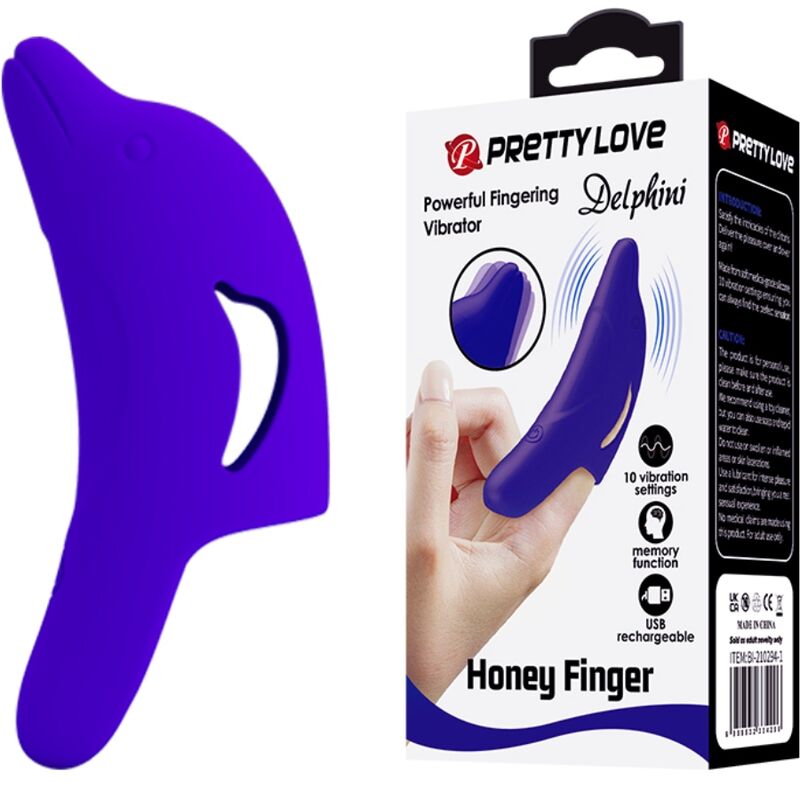 PRETTY LOVE - DELPHINI POWERFUL DARK BLUE FINGER STIMULATOR - Amore24