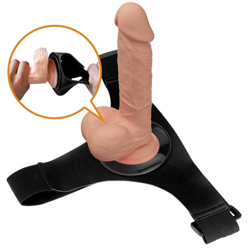 PRETTY LOVE - HARNESS BRIEFS UNIVERSAL HARNESS WITH DILDO JERRY 21.8 CM NATURAL - Amore24