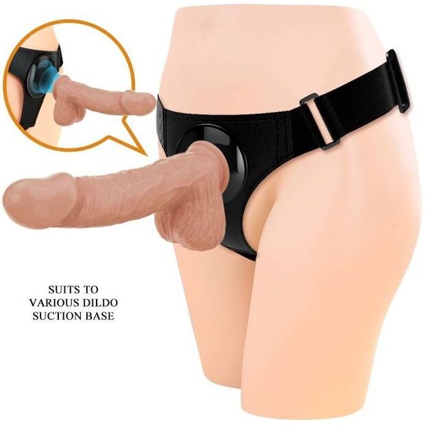 PRETTY LOVE - HARNESS BRIEFS UNIVERSAL HARNESS WITH DILDO JERRY 21.8 CM NATURAL - Amore24