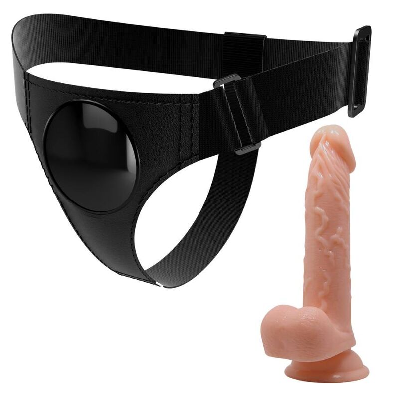PRETTY LOVE - HARNESS BRIEFS UNIVERSAL HARNESS WITH DILDO KEVIN 19 CM NATURAL - Amore24