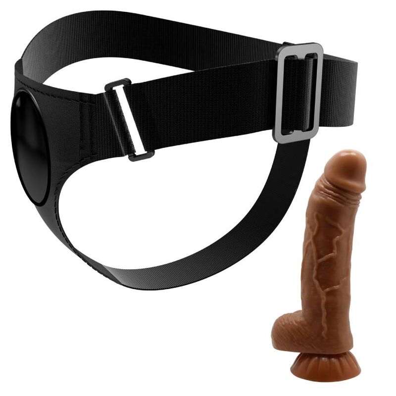 PRETTY LOVE - HARNESS BRIEFS UNIVERSAL HARNESS WITH DILDO MICHEAL 20 CM BLACK - Amore24