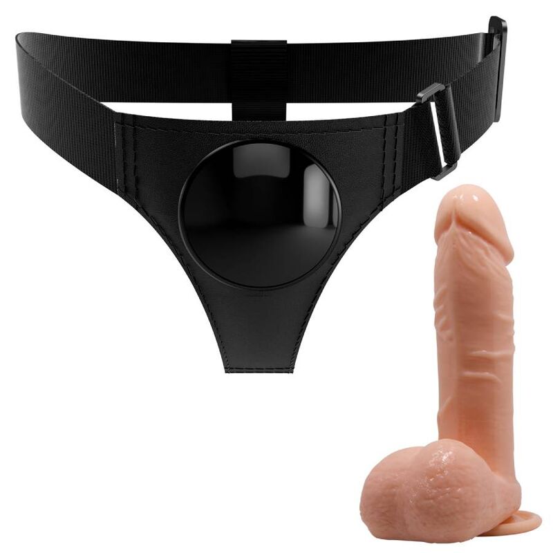 PRETTY LOVE - HARNESS BRIEFS UNIVERSAL HARNESS WITH DILDO TOM 20 CM NATURAL - Amore24