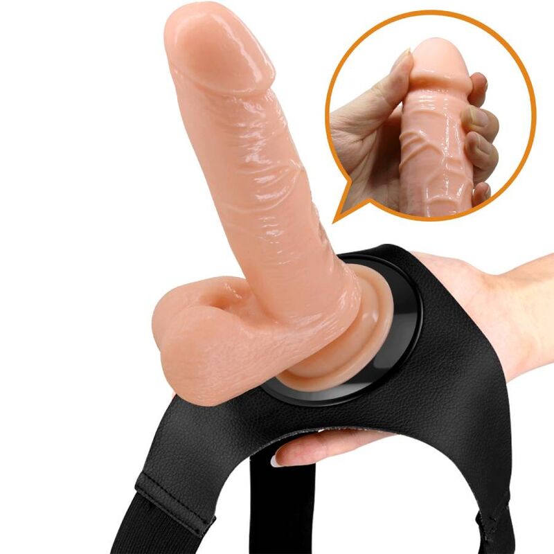 PRETTY LOVE - HARNESS BRIEFS UNIVERSAL HARNESS WITH DILDO TOM 20 CM NATURAL - Amore24