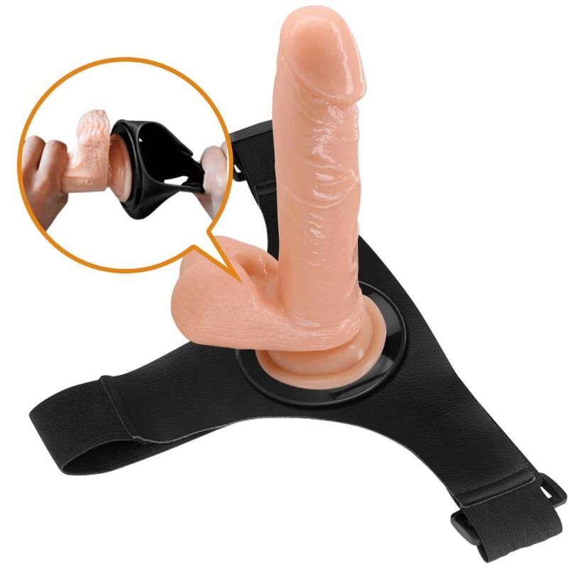 PRETTY LOVE - HARNESS BRIEFS UNIVERSAL HARNESS WITH DILDO TOM 20 CM NATURAL - Amore24