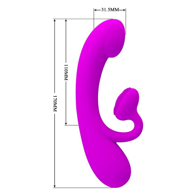 PRETTY LOVE - SINCERE VIBRATOR AND CLITORIS SUCKER PURPLE SILICONE - Amore24