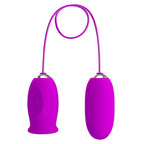 PRETTY LOVE - DAISY DUAL EGG RECHARGEABLE VIBRATOR PURPLE - Amore24