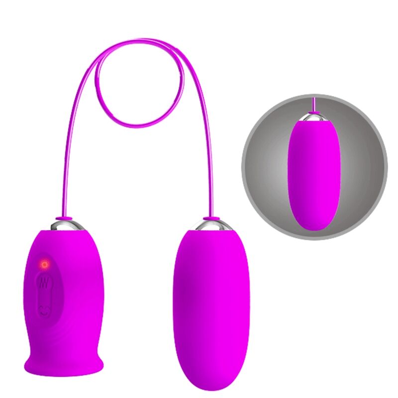PRETTY LOVE - DAISY DUAL EGG RECHARGEABLE VIBRATOR PURPLE - Amore24