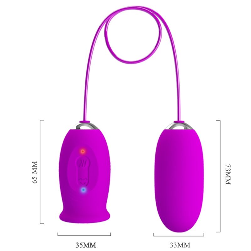 PRETTY LOVE - DAISY DUAL EGG RECHARGEABLE VIBRATOR PURPLE - Amore24