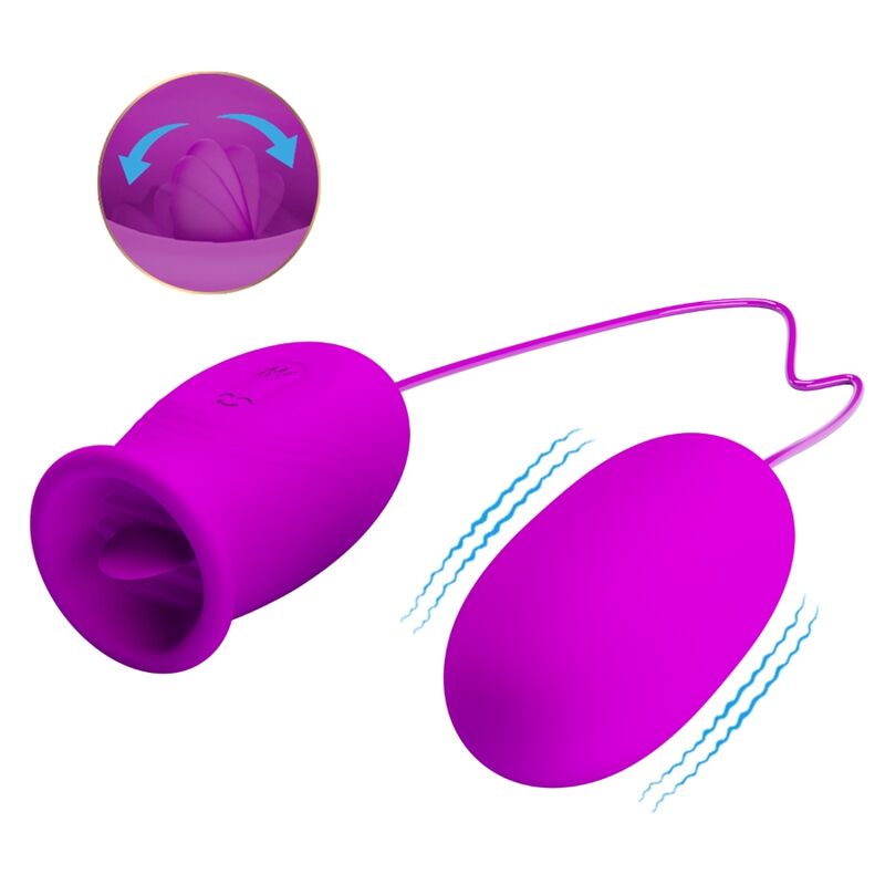 PRETTY LOVE - DAISY DUAL EGG RECHARGEABLE VIBRATOR PURPLE - Amore24