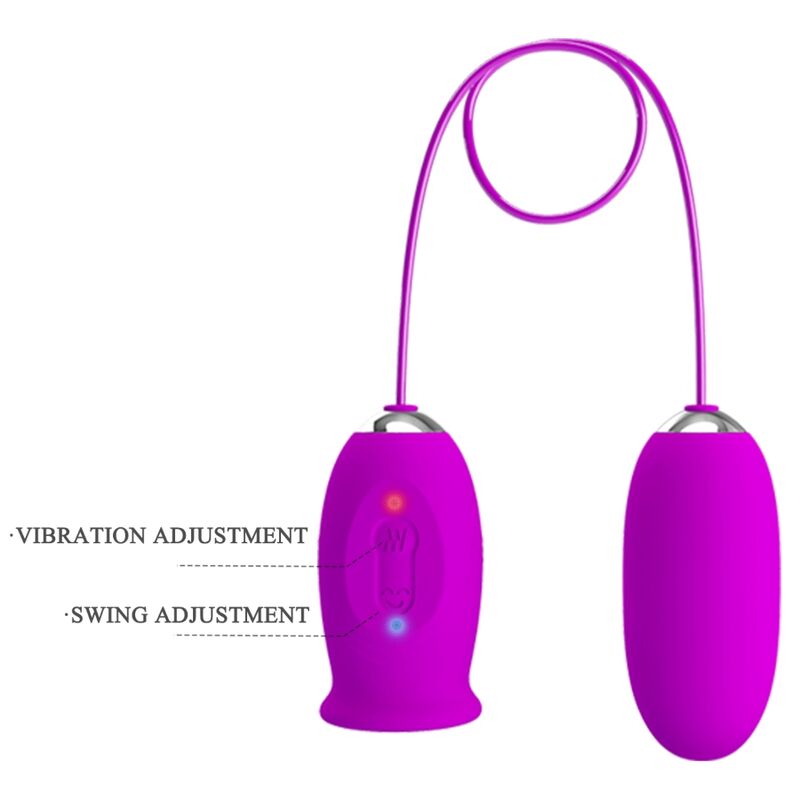 PRETTY LOVE - DAISY DUAL EGG RECHARGEABLE VIBRATOR PURPLE - Amore24