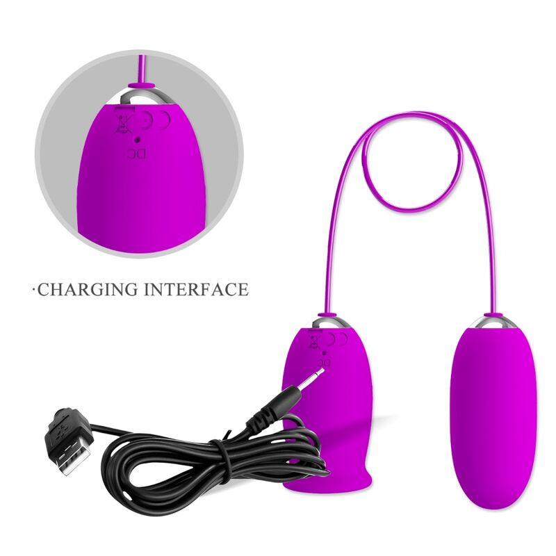 PRETTY LOVE - DAISY DUAL EGG RECHARGEABLE VIBRATOR PURPLE - Amore24