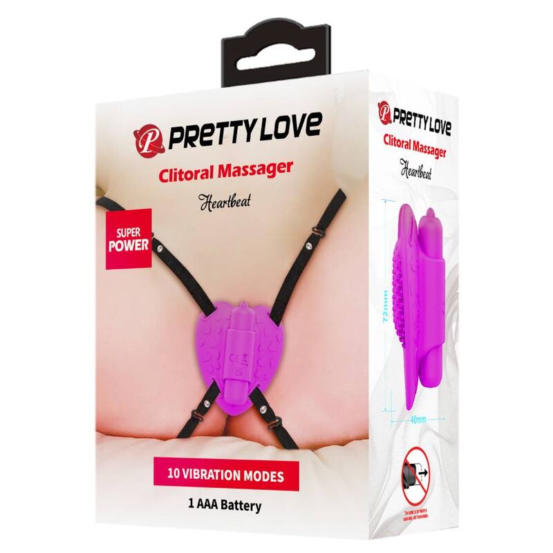 PRETTY LOVE - HEARTBEAT CLITORIS MASSAGER 10 VIBRATION MODES PURPLE - Amore24