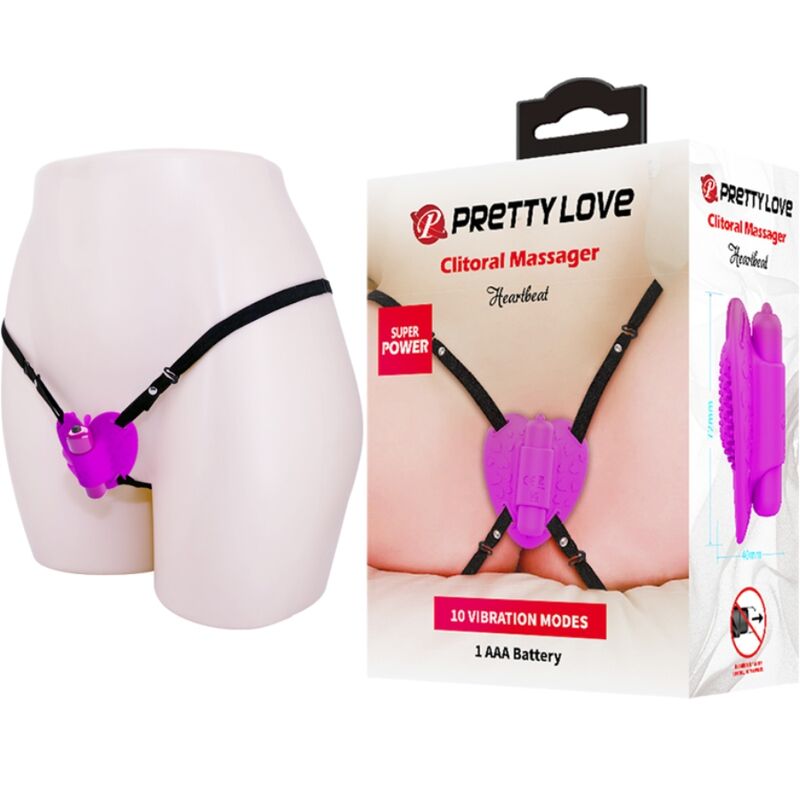 PRETTY LOVE - HEARTBEAT CLITORIS MASSAGER 10 VIBRATION MODES PURPLE - Amore24