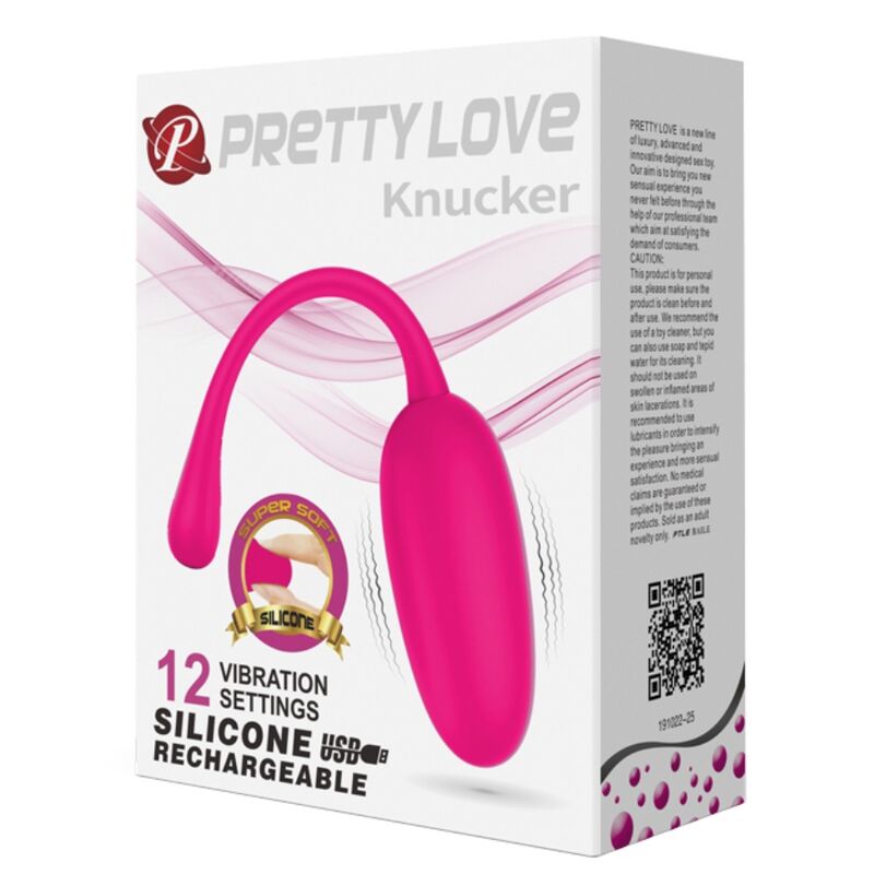 PRETTY LOVE - KNUCKER PINK RECHARGEABLE VIBRATING EGG - Amore24