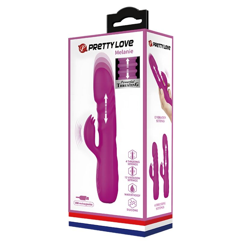 PRETTY LOVE - MELANIE PURPLE RECHARGEABLE RABBIT VIBRATOR - Amore24