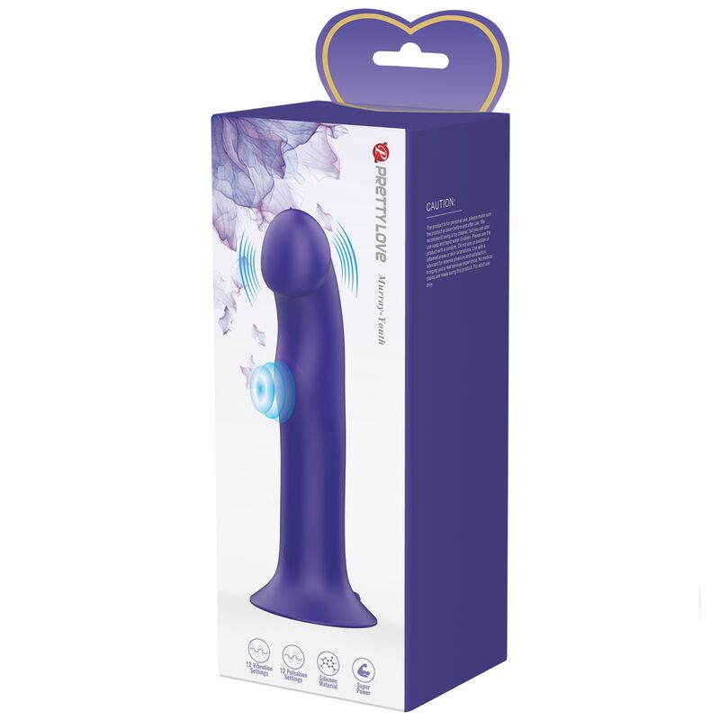 PRETTY LOVE - MURRAY YOUTH VIBRATING DILDO & RECHARGEABLE VIOLET - Amore24