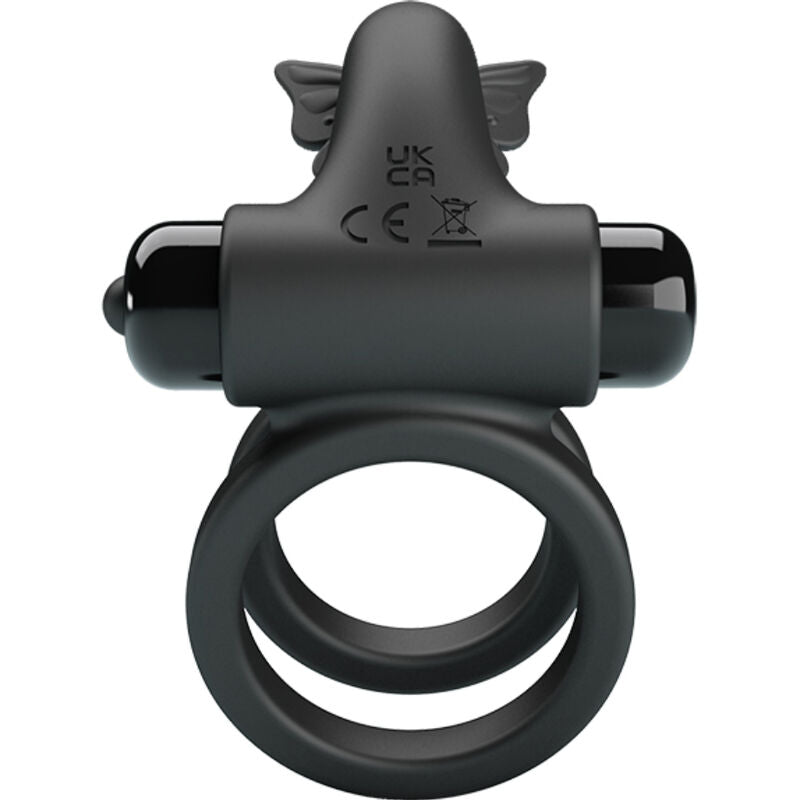 PRETTY LOVE - DOUBLE VIBRATING RING WITH BLACK STIMULATOR - Amore24