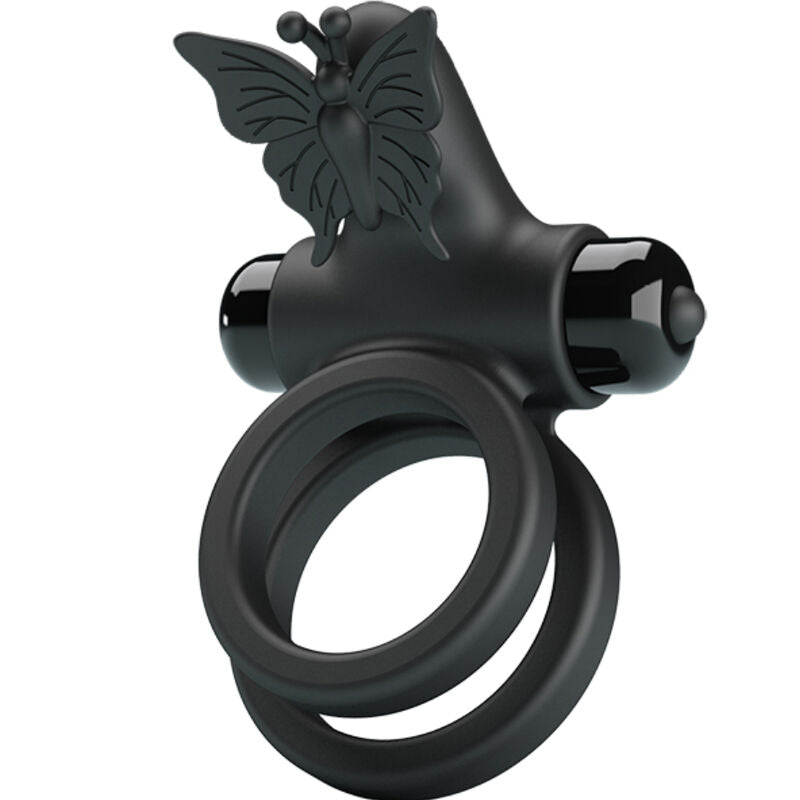 PRETTY LOVE - DOUBLE VIBRATING RING WITH BLACK STIMULATOR - Amore24