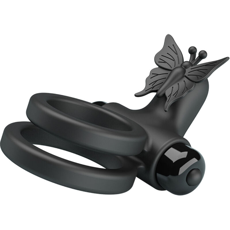 PRETTY LOVE - DOUBLE VIBRATING RING WITH BLACK STIMULATOR - Amore24
