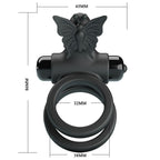 PRETTY LOVE - DOUBLE VIBRATING RING WITH BLACK STIMULATOR - Amore24