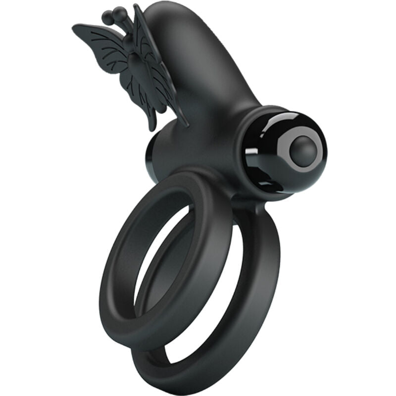 PRETTY LOVE - DOUBLE VIBRATING RING WITH BLACK STIMULATOR - Amore24
