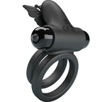 PRETTY LOVE - DOUBLE VIBRATING RING WITH BLACK STIMULATOR - Amore24