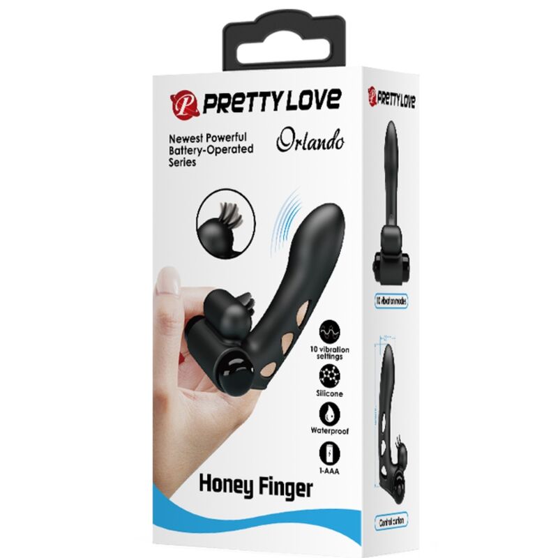 PRETTY LOVE - ORLANDO BLACK VIBRATOR FINGER COVER - Amore24