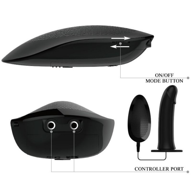 PRETTY LOVE - VITO STRAP ON WITH HOLLOW DILDO AND VIBRATION 17.3 CM - Amore24