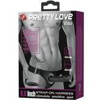 PRETTY LOVE - VITO STRAP ON WITH HOLLOW DILDO AND VIBRATION 17.3 CM - Amore24