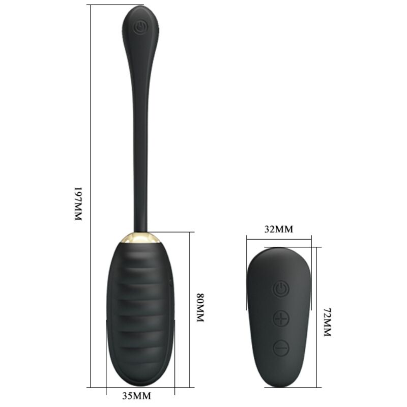 PRETTY LOVE - DOREEN LUXURY RECHARGEABLE VIBRATING EGG BLACK REMOTE CONTROL - Amore24