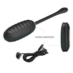 PRETTY LOVE - DOREEN LUXURY RECHARGEABLE VIBRATING EGG BLACK REMOTE CONTROL - Amore24