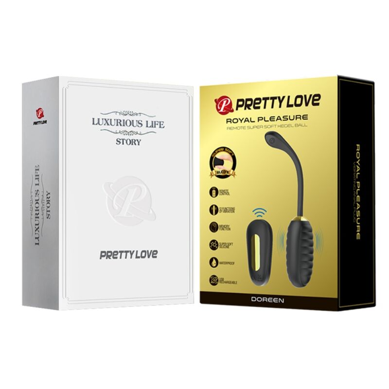 PRETTY LOVE - DOREEN LUXURY RECHARGEABLE VIBRATING EGG BLACK REMOTE CONTROL - Amore24