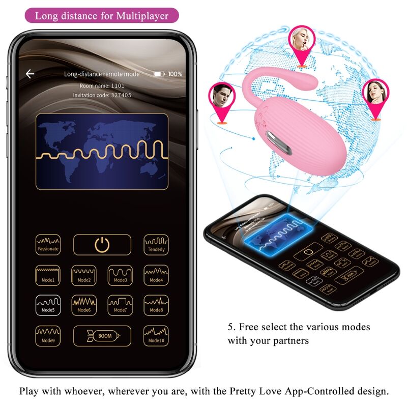 PRETTY LOVE - DOREEN PINK RECHARGEABLE VIBRATING EGG - Amore24