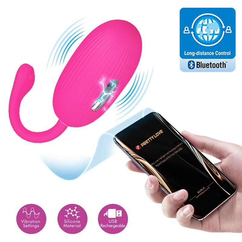 PRETTY LOVE - DOREEN RECHARGEABLE VIBRATING EGG MAGENTA REMOTE CONTROL - Amore24