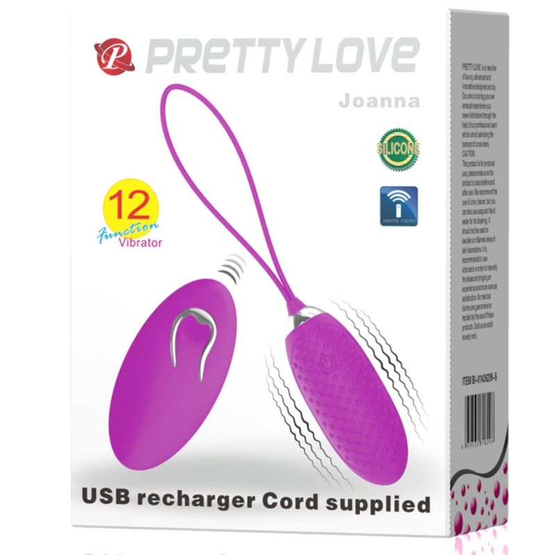 PRETTY LOVE - JOANNA VIBRATING EGG REMOTE CONTROL 12 MODES - Amore24