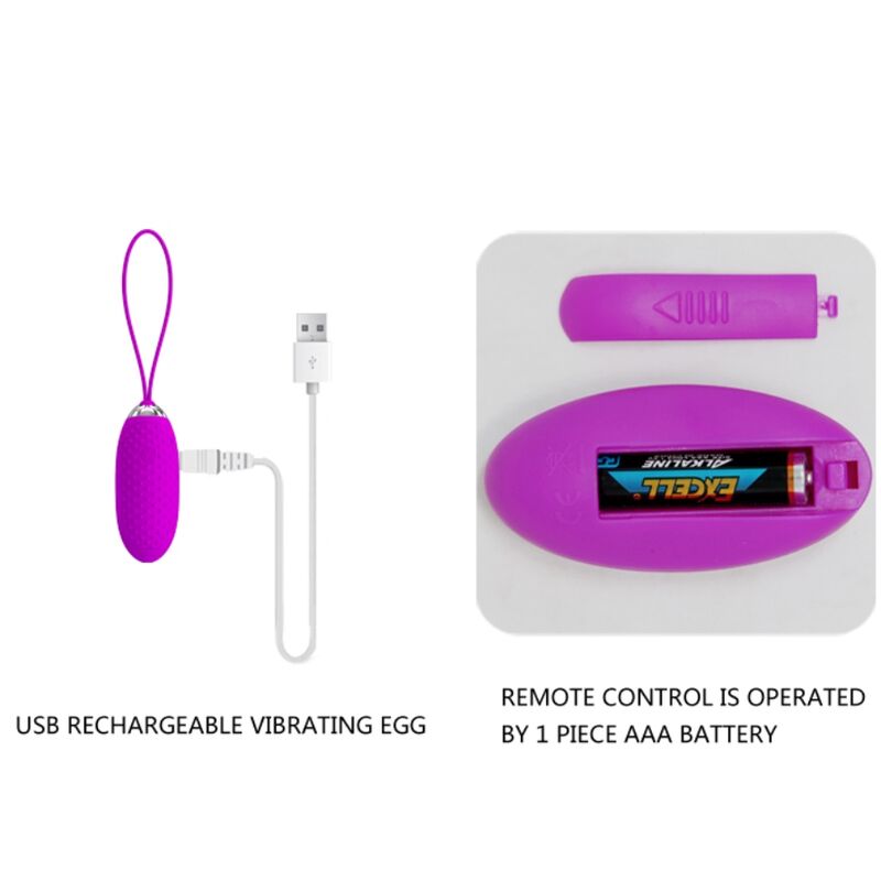 PRETTY LOVE - JOANNA VIBRATING EGG REMOTE CONTROL 12 MODES - Amore24