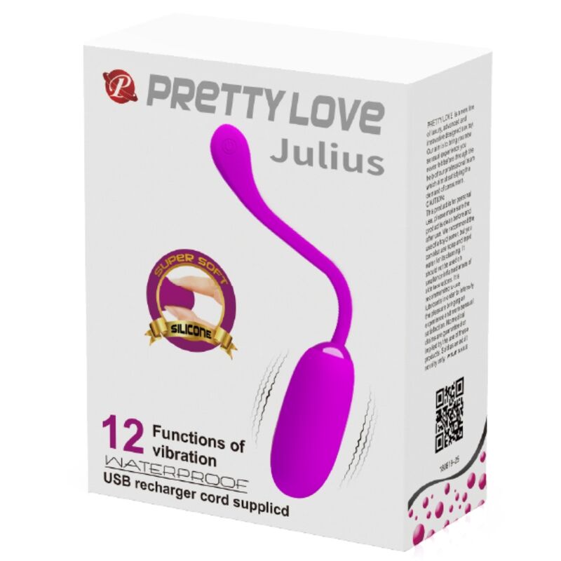 PRETTY LOVE - JULIUS WATERPROOF-RECHARGEABLE VIBRATING EGG PURPLE - Amore24
