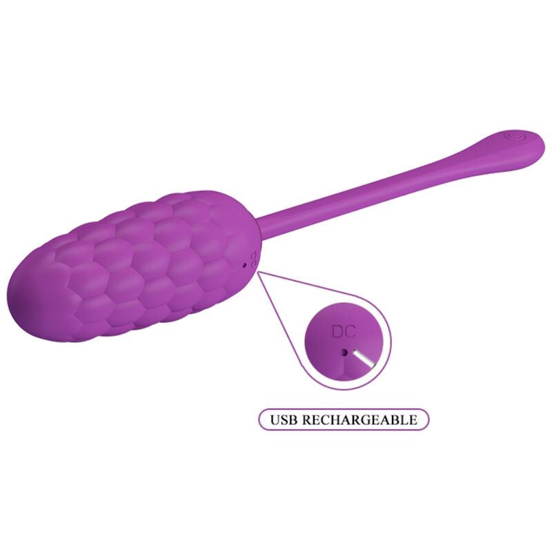 PRETTY LOVE - VIBRATING EGG WITH PURPLE RECHARGEABLE MARINE TEXTURE - Amore24
