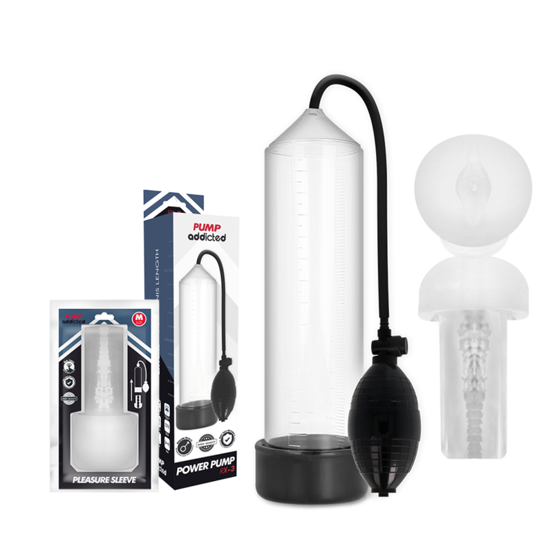 PUMP ADDICTED - RX3 TRANSPARENT WITH PLEASURE SLEEVE - Amore24