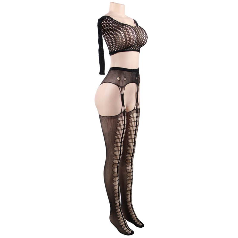 QUEEN LINGERIE - BODYSTOCKING TOP LONG SLEEVE S/L - Amore24