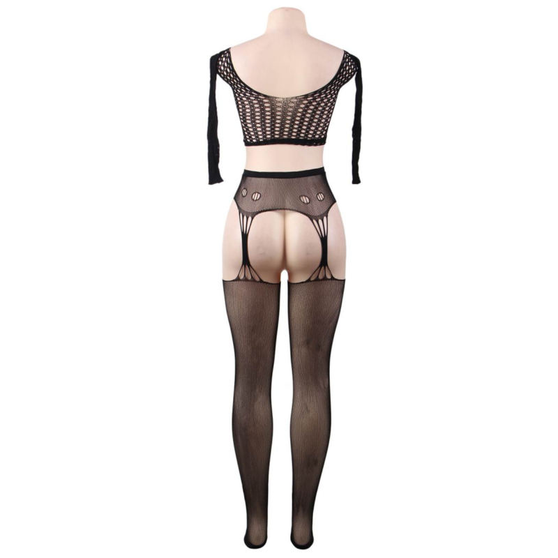 QUEEN LINGERIE - BODYSTOCKING TOP LONG SLEEVE S/L - Amore24