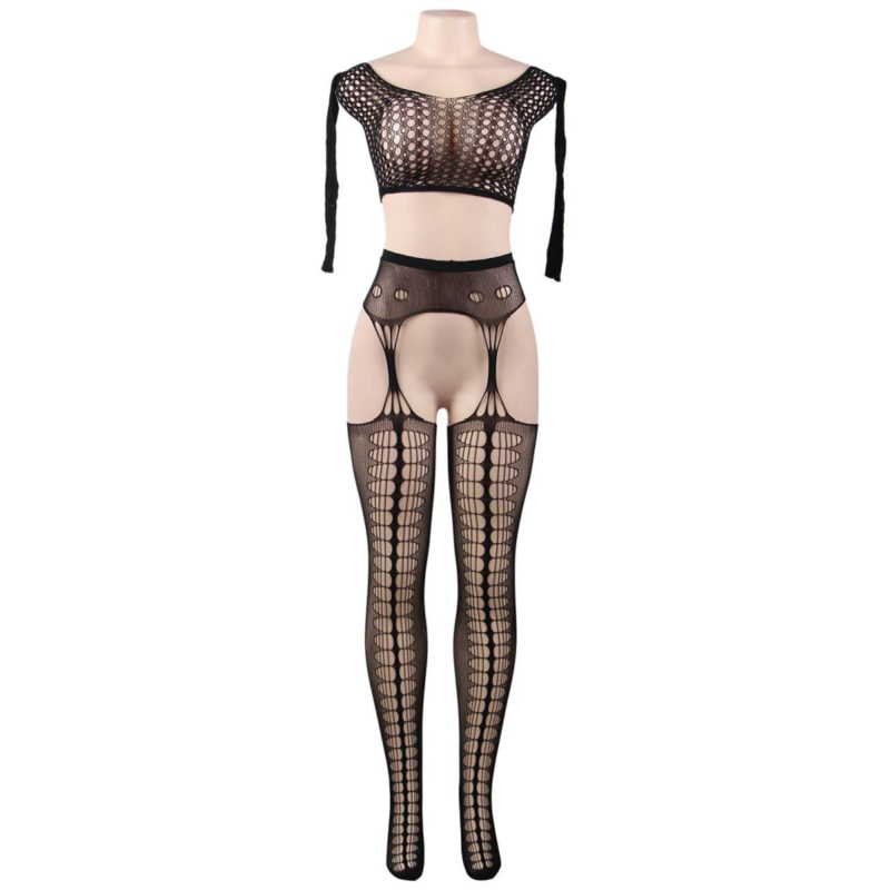 QUEEN LINGERIE - BODYSTOCKING TOP LONG SLEEVE S/L - Amore24